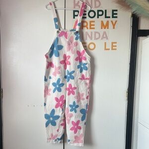 Women’s Floral Overalls with Shimmer